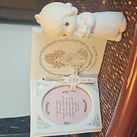 2 pce Set '95 '97 Precious Moments Confirmation Gift Jesus Frame and Figurine - Picture 14 of 14